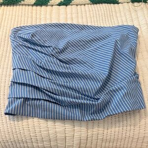 Zara Blue and White Striped Sleeveless top